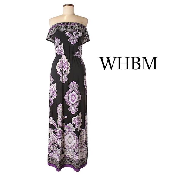 White House Black Market Black and Purple Maxi Dress - Picture 2 of 11